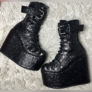 Dolls Kill Black Platforms | Sparkly
